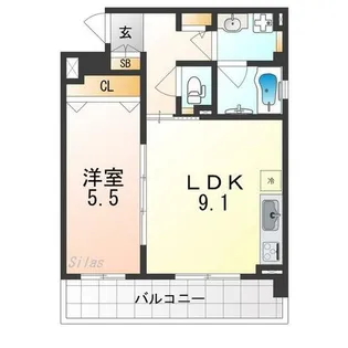 ココパーチェ新金岡【1階】の間取り