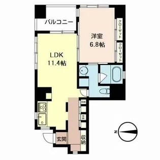 エスティメゾン上町台【0804号室】の間取り
