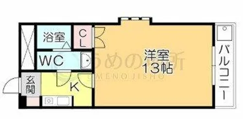 ウィングコート久留米【1001号室】の間取り