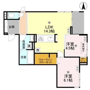ウエスタンハイツ19【2階】の間取り