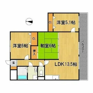 グリーンビル旗崎【202号室】の間取り