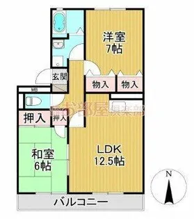 グランドール国分B【301号室】の間取り