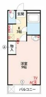 カーサオガワ【203号室】の間取り