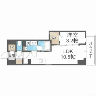 クロスレジデンス阿波座【9階】の間取り