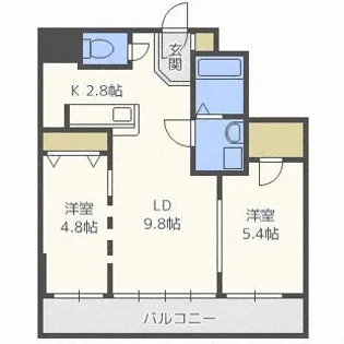札幌中央レジデンス【9階】の間取り