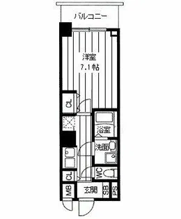 ウィルテラスなんば南【4階】の間取り