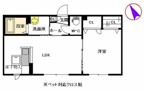 シャーメゾン朱雀【A0102号室】の間取り