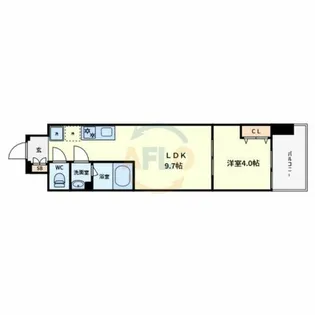 AND TERRACE 文の里【9階】の間取り