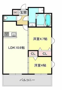 スプランディッド玉造DUE【3階】の間取り