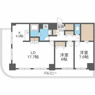 ティアラタワー中島倶楽部【32階】の間取り