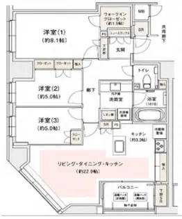 リバーガーデン四天王寺【13階】の間取り