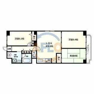 西長堀ハイデンス【9階】の間取り