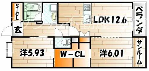 赤坂リプル【505号室】の間取り