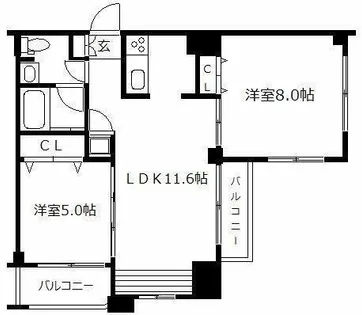 クレアランドマーク【13階】の間取り