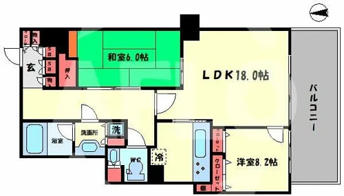 OAPレジデンスタワー東館【6階】の間取り