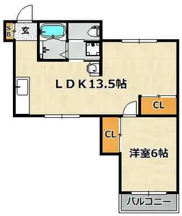 BLAN CUBE 神戸北 D棟【2階】の間取り