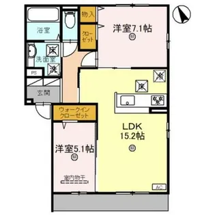 Avancee鳳 A棟【1階】の間取り