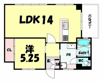 山手コーポ【6階】の間取り