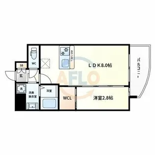 セレニテ難波ミラク弐番館【7階】の間取り