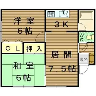 ハイム田仲【2階】の間取り