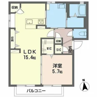 ドゥ・ムール IZUMI【0201号室】の間取り