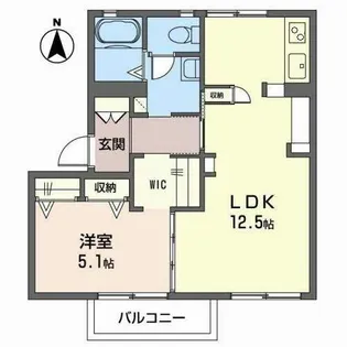 ラ・フォーレ紀寺【0102号室】の間取り