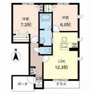 ヴェルチェ橿原運動公園【A101号室】の間取り