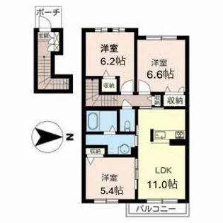 シャーメゾン龍田【0207号室】の間取り