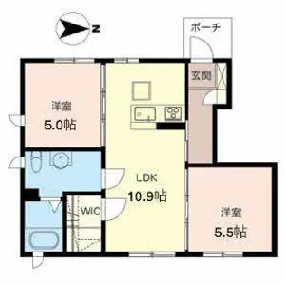 ベルメゾン市役所東C【0102号室】の間取り