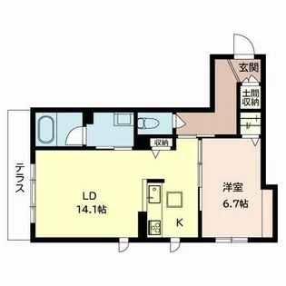 テラス クラーヴス【1階】の間取り