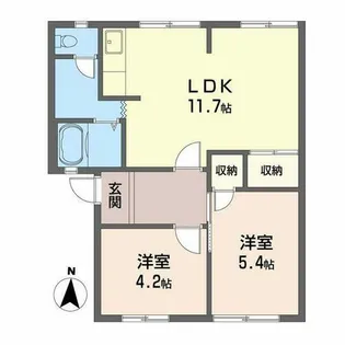 フレグランス曽屋【0102号室】の間取り