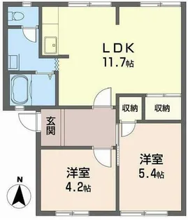 フレグランス曽屋【0102号室】の間取り