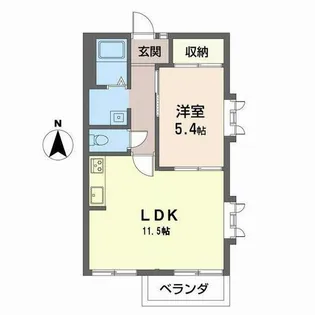 ドミール岩倉【0206号室】の間取り