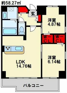 福岡県北九州市小倉北区金田2丁目【マンション】の間取り