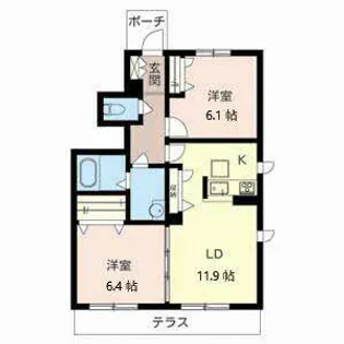 リバーフォレストII【0101号室】の間取り