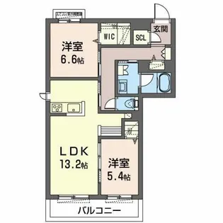 オカバ姫路網干シャーメゾン【0303号室】の間取り
