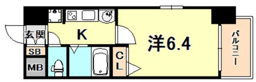 エステムプラザ神戸水木通グランクロス【4階】の間取り