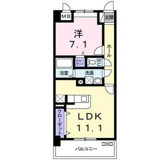 ヴィダ・アルボレス【6階】の間取り
