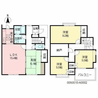 ヒルズ茶山 A棟【A0002号室】の間取り