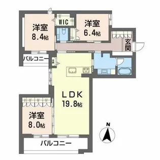 Authentic白壁【0202号室】の間取り