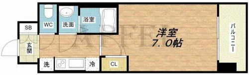 レジュールアッシュ梅田WEST GATE【11階】の間取り