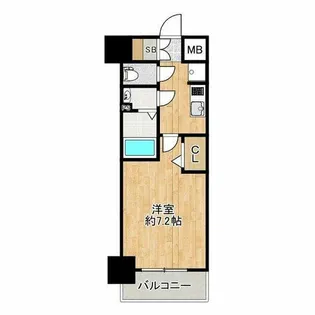 プレサンス大国町ラヴェニール【15階】の間取り