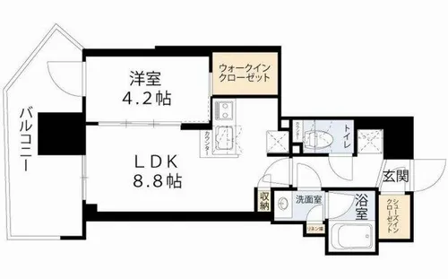 コンフォリア・リヴ本町WEST Q【6階】の間取り