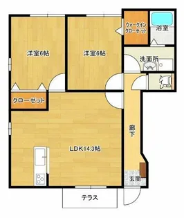 リバーサイドスクエア参番館【103号室】の間取り