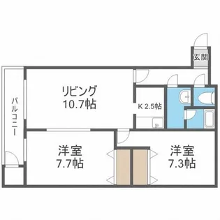 ロームラス桑園【401号室】の間取り