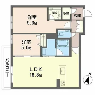 シャーメゾン六花【0202号室】の間取り