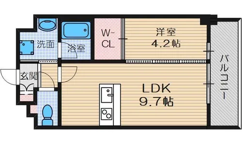 レシオ千里丘【1階】の間取り