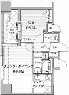 アクタス渡辺通パークシティ【6階】の間取り