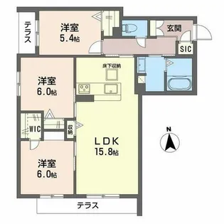シャーメゾン バルーンフラワー【0105号室】の間取り