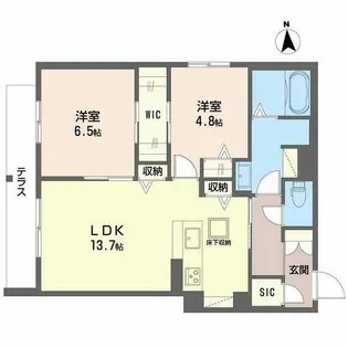 シャーメゾン バルーンフラワー【0106号室】の間取り